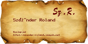 Szünder Roland névjegykártya