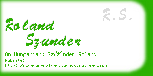 roland szunder business card